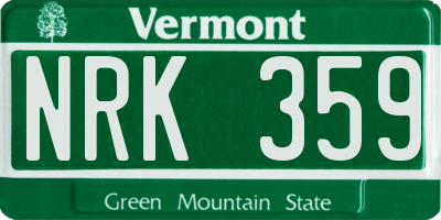 VT license plate NRK359