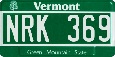 VT license plate NRK369