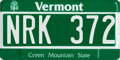 VT license plate NRK372