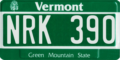 VT license plate NRK390