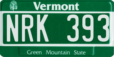 VT license plate NRK393