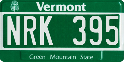 VT license plate NRK395
