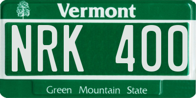 VT license plate NRK400