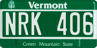 VT license plate NRK406