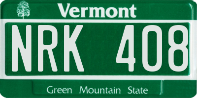 VT license plate NRK408