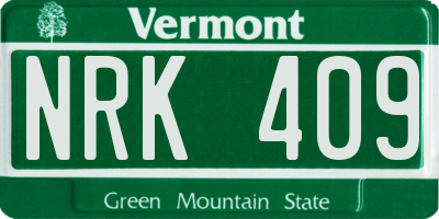 VT license plate NRK409