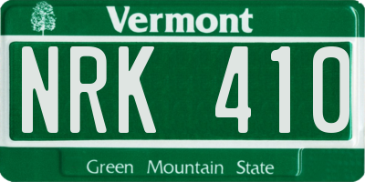VT license plate NRK410