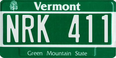 VT license plate NRK411