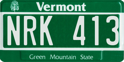 VT license plate NRK413