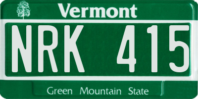 VT license plate NRK415