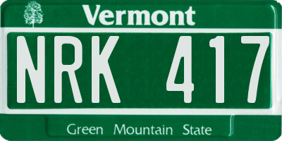 VT license plate NRK417