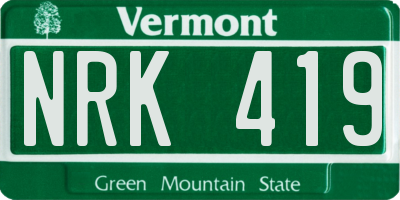 VT license plate NRK419