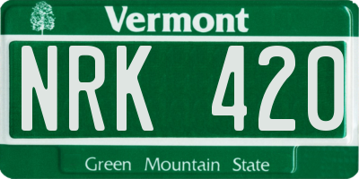 VT license plate NRK420