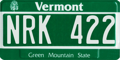 VT license plate NRK422