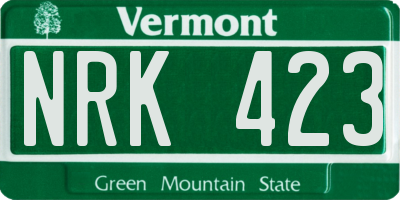 VT license plate NRK423