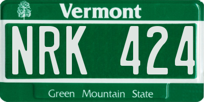 VT license plate NRK424