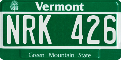 VT license plate NRK426