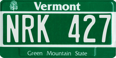 VT license plate NRK427