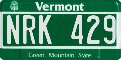 VT license plate NRK429
