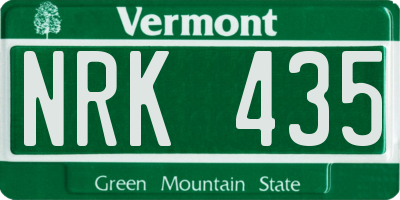 VT license plate NRK435