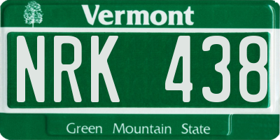 VT license plate NRK438