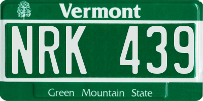 VT license plate NRK439