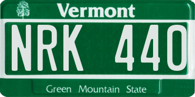 VT license plate NRK440