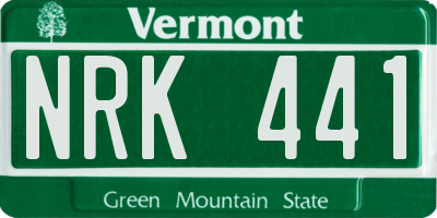 VT license plate NRK441