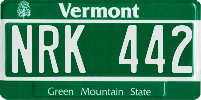 VT license plate NRK442