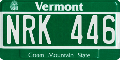 VT license plate NRK446