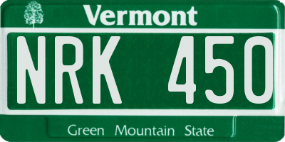 VT license plate NRK450