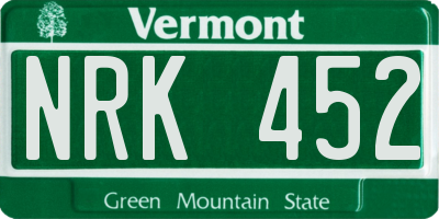 VT license plate NRK452