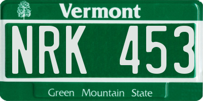 VT license plate NRK453