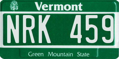 VT license plate NRK459