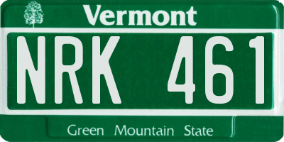 VT license plate NRK461