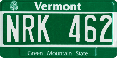 VT license plate NRK462