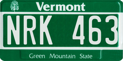 VT license plate NRK463