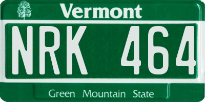 VT license plate NRK464