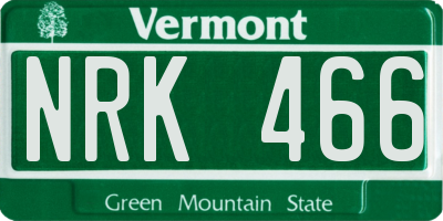 VT license plate NRK466
