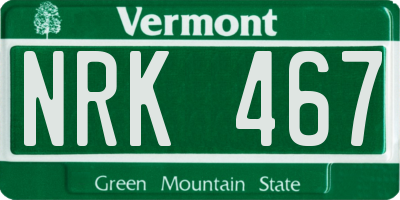 VT license plate NRK467
