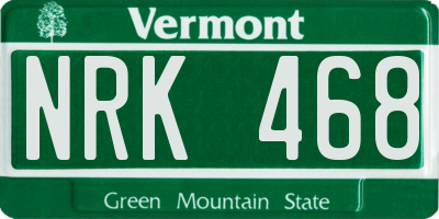VT license plate NRK468