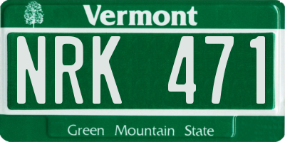 VT license plate NRK471
