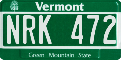 VT license plate NRK472