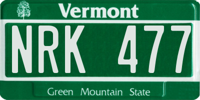 VT license plate NRK477