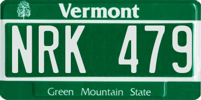 VT license plate NRK479