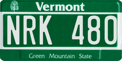 VT license plate NRK480