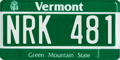 VT license plate NRK481