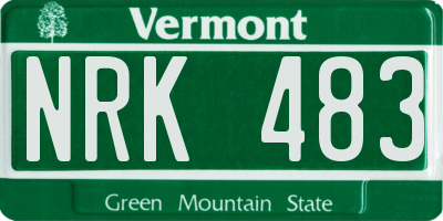 VT license plate NRK483