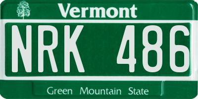 VT license plate NRK486