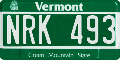 VT license plate NRK493